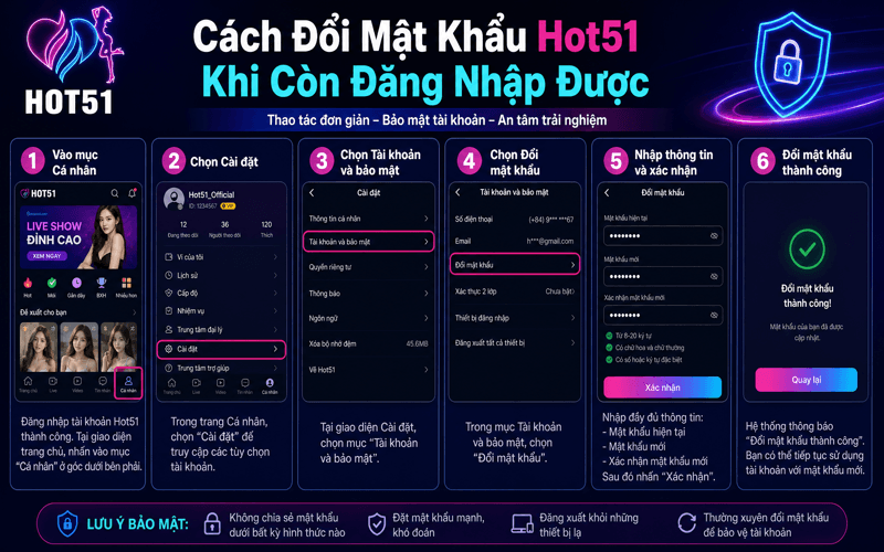 Cách Đổi Mật Khẩu Hot51 Khi Còn Đăng Nhập Được
