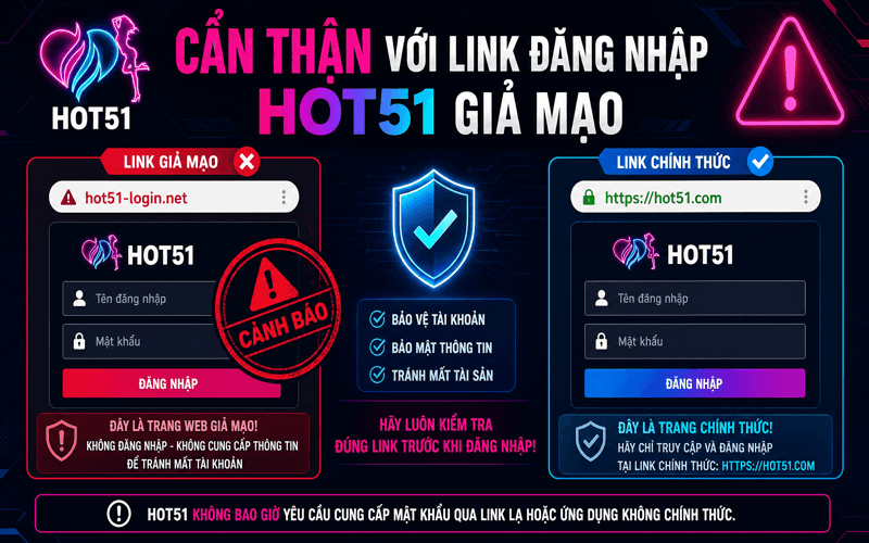 Cẩn Thận Với Link Đăng Nhập Hot51 Giả Mạo