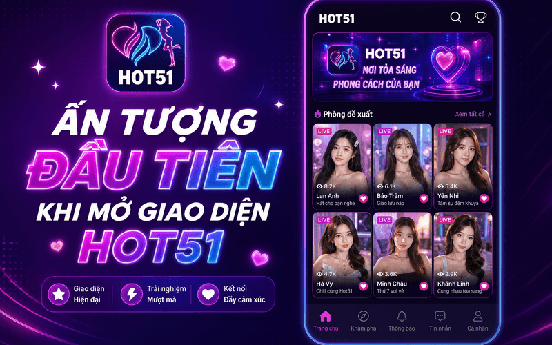 Ấn tượng đầu tiên khi mở giao diện Hot51