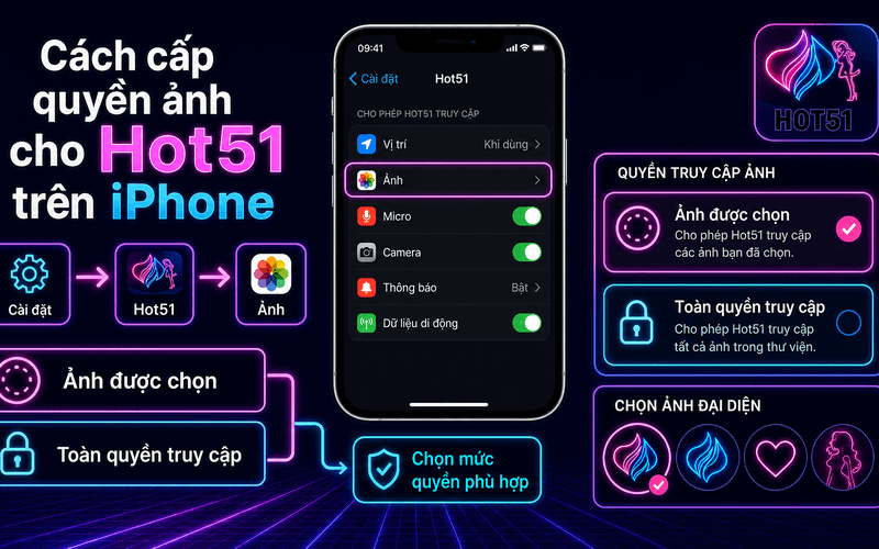 Cách cấp quyền ảnh cho Hot51 trên iPhone