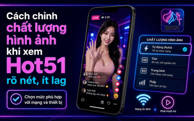 Cách chỉnh chất lượng hình ảnh khi xem Hot51 rõ nét, ít lag