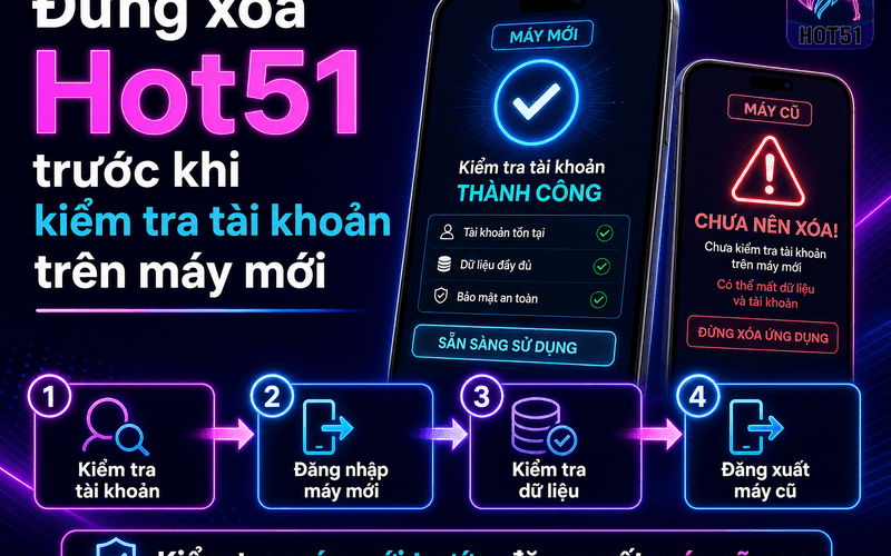 Đừng xóa Hot51 trước khi kiểm tra tài khoản trên máy mới