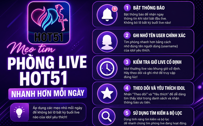 Mẹo tìm phòng live Hot51 nhanh hơn mỗi ngày