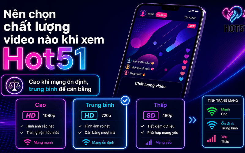 Nên chọn chất lượng video nào khi xem Hot51?